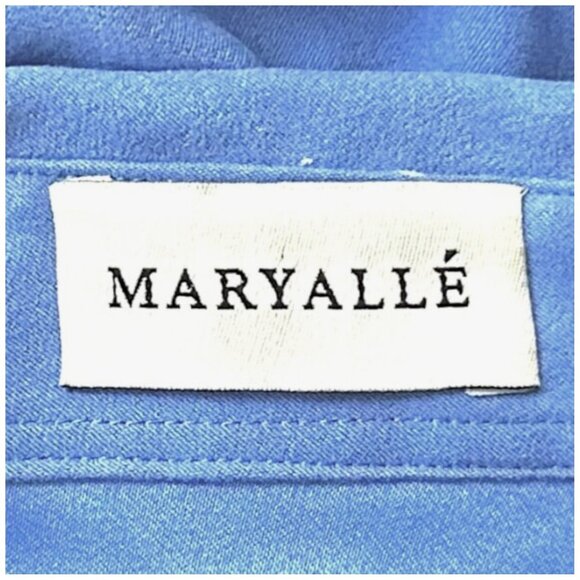 Maryallé Houdini Top Indigo Sky Blue Cotton Suede Free Size Button Crop XS-M - Picture 8 of 11